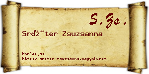Sréter Zsuzsanna névjegykártya